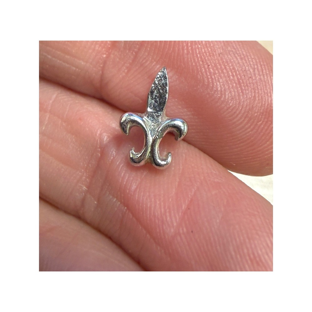 Vintage Fleur De Lis Tie Tack Silver Tone Tie Pin Lapel Pin Men's Jewelry